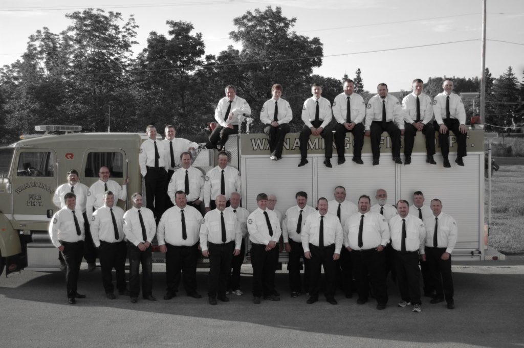 Wanamingo Fire Department members and apparatus